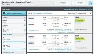 Consejos para ahorrar en los vuelos a Nueva York