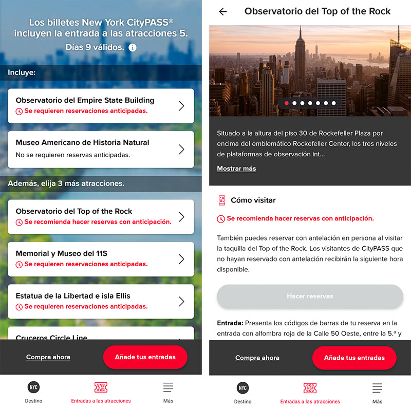 Reservar atracciones de Nueva York con CityPASS