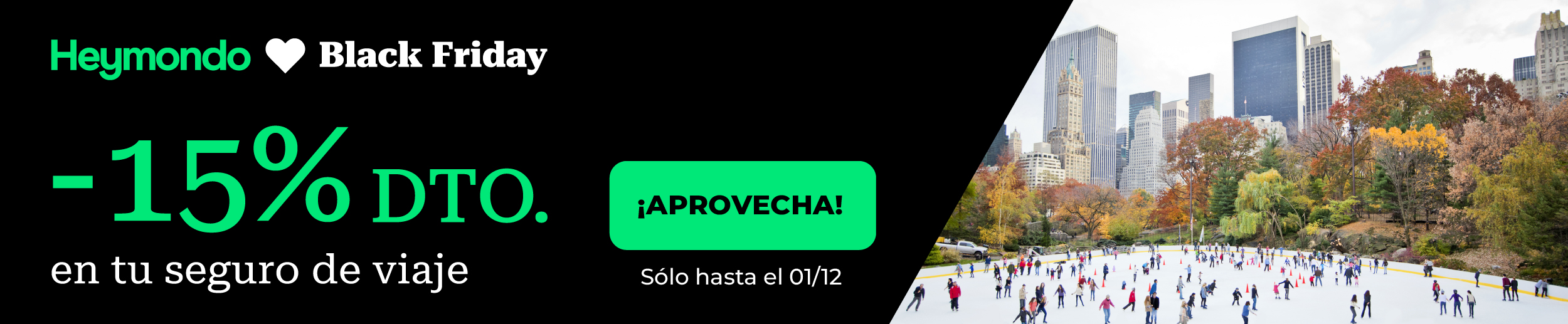 Descuento en el seguro de viaje para Nueva York con Heymondo